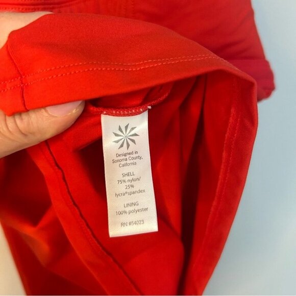 Athleta Vibrant Red Bandeau Tankini Swimwear Top Removable Straps Size Small - Picture 3 of 6